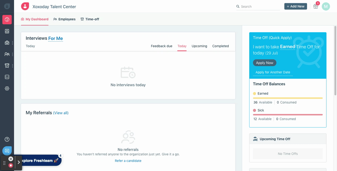 Animated walkthrough of fetching the API key from a Freshteam admin account