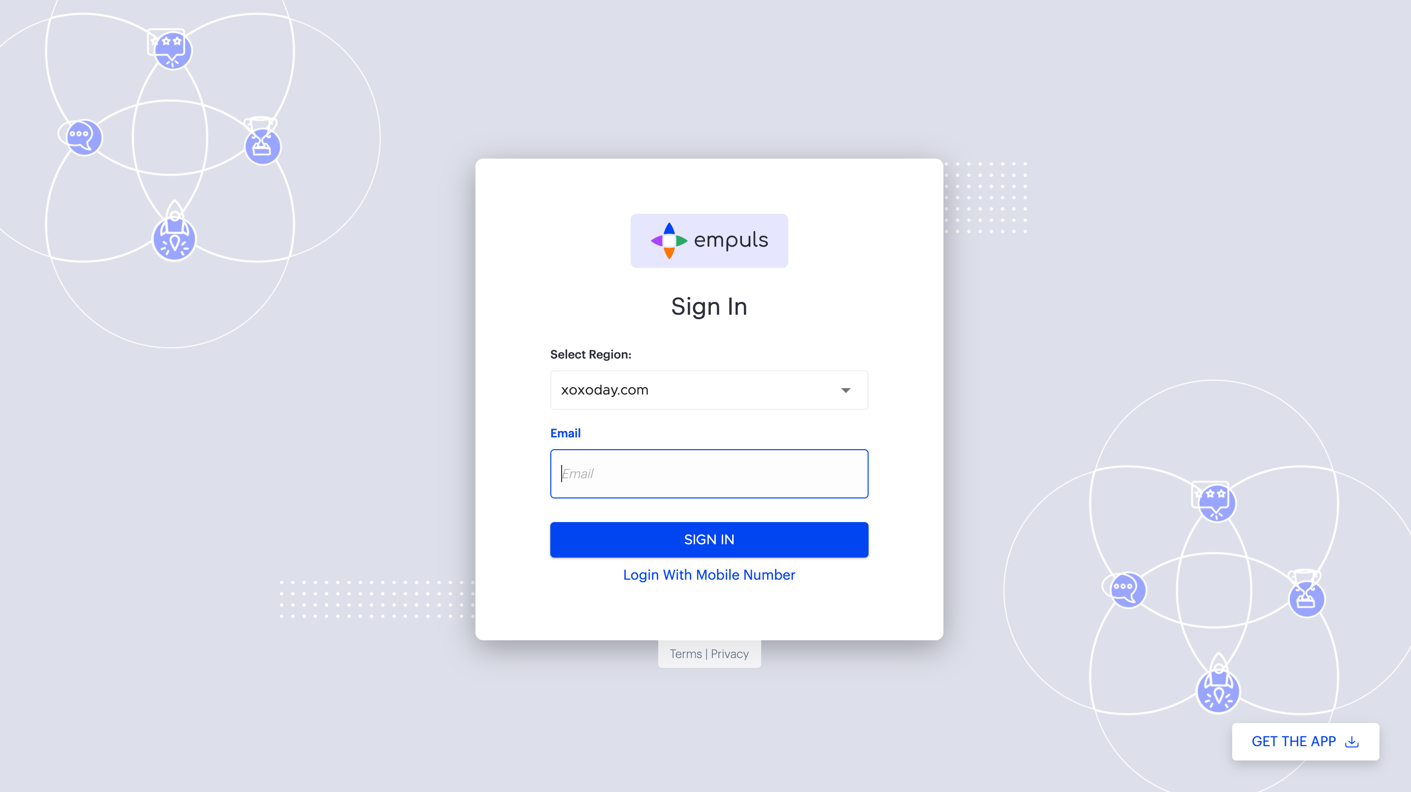 Empuls login screen