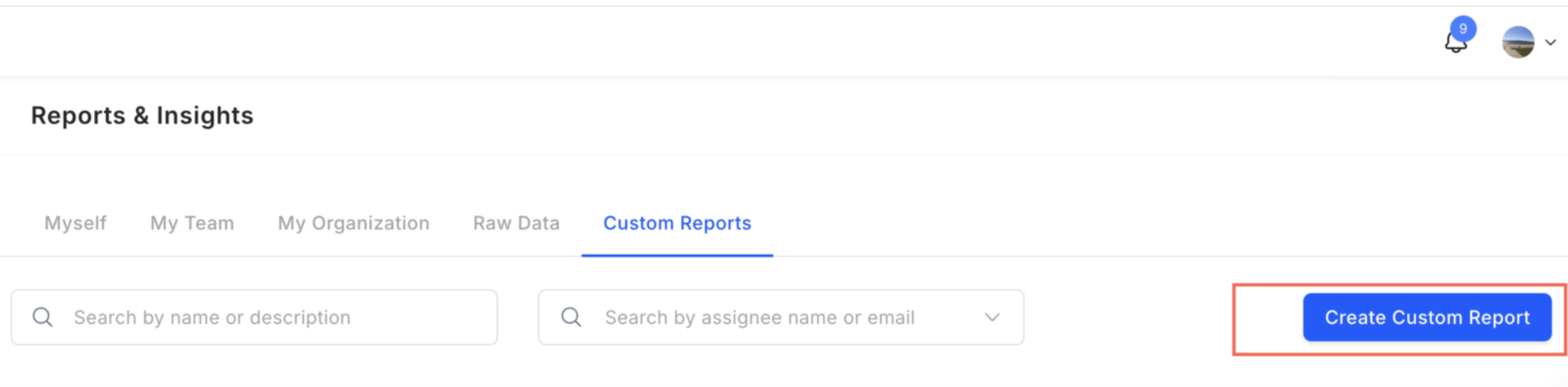 Create custom report button