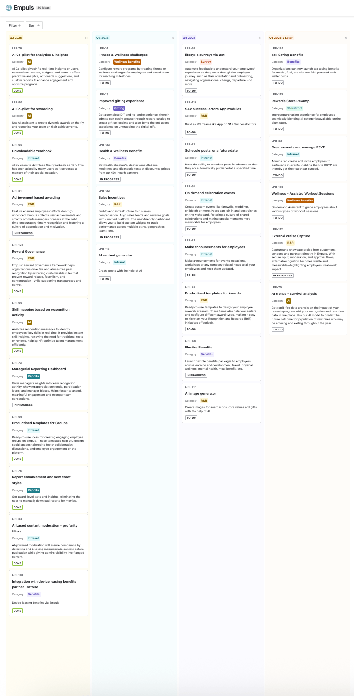 Empuls 2025 product roadmap