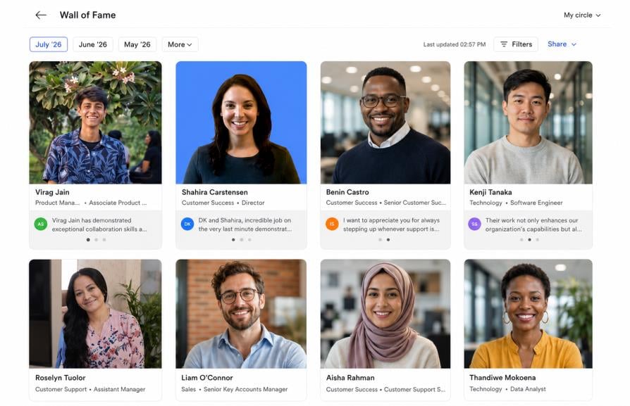 Wall of Fame inside Slack