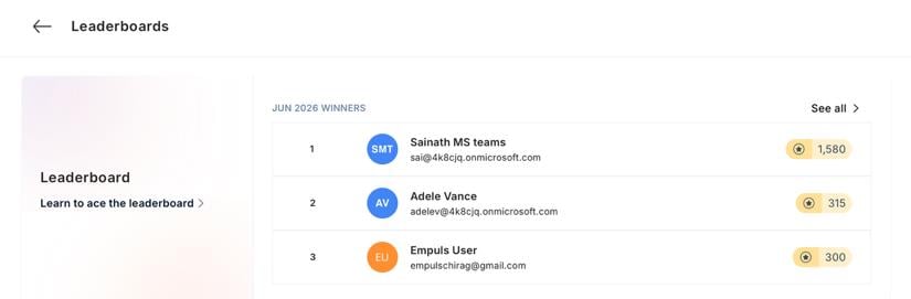 Leaderboard inside Slack