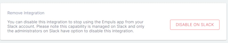Disable on Slack option in the Slack integration settings