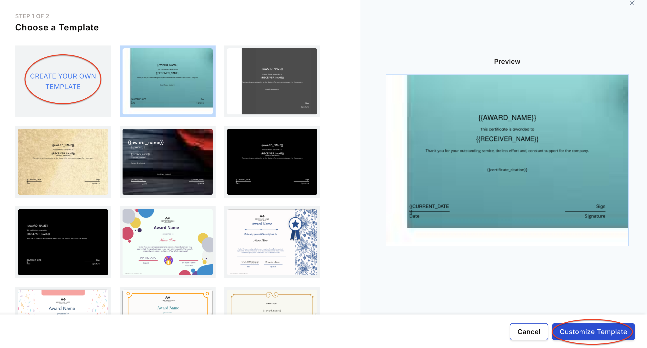 Certificate template image dimension guidelines showing A4 landscape format at 1240x1754px