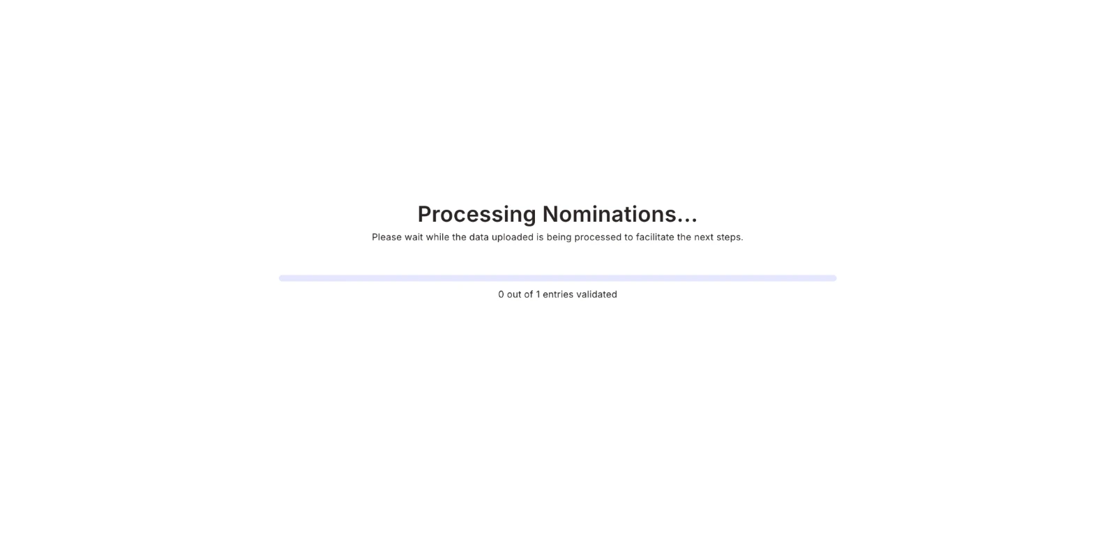 Data Processing Underway screen confirming the bulk review is being processed