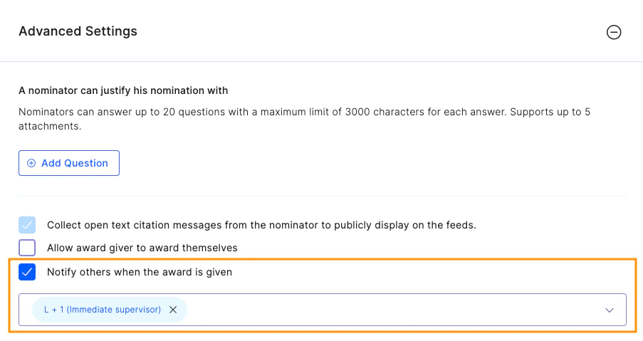 Notify Stakeholders configuration with relation options