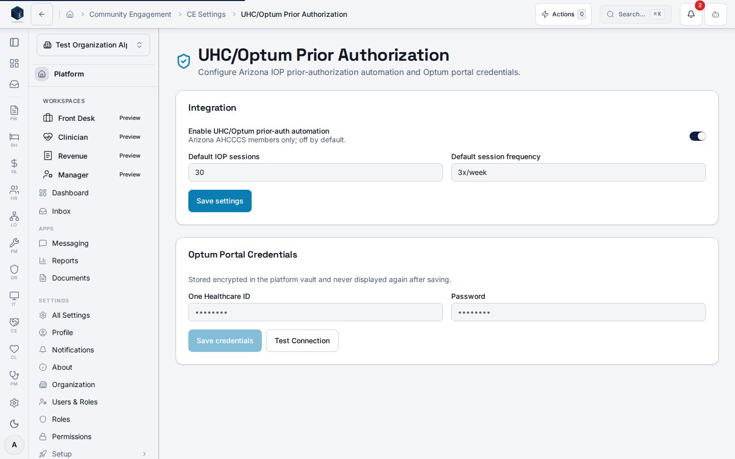 CE-69 prior authorization settings