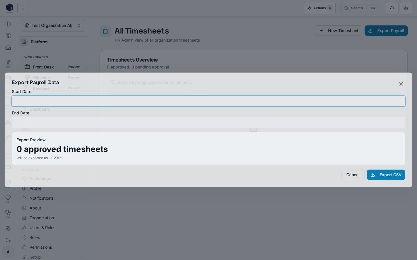 HR-05 payroll export dialog