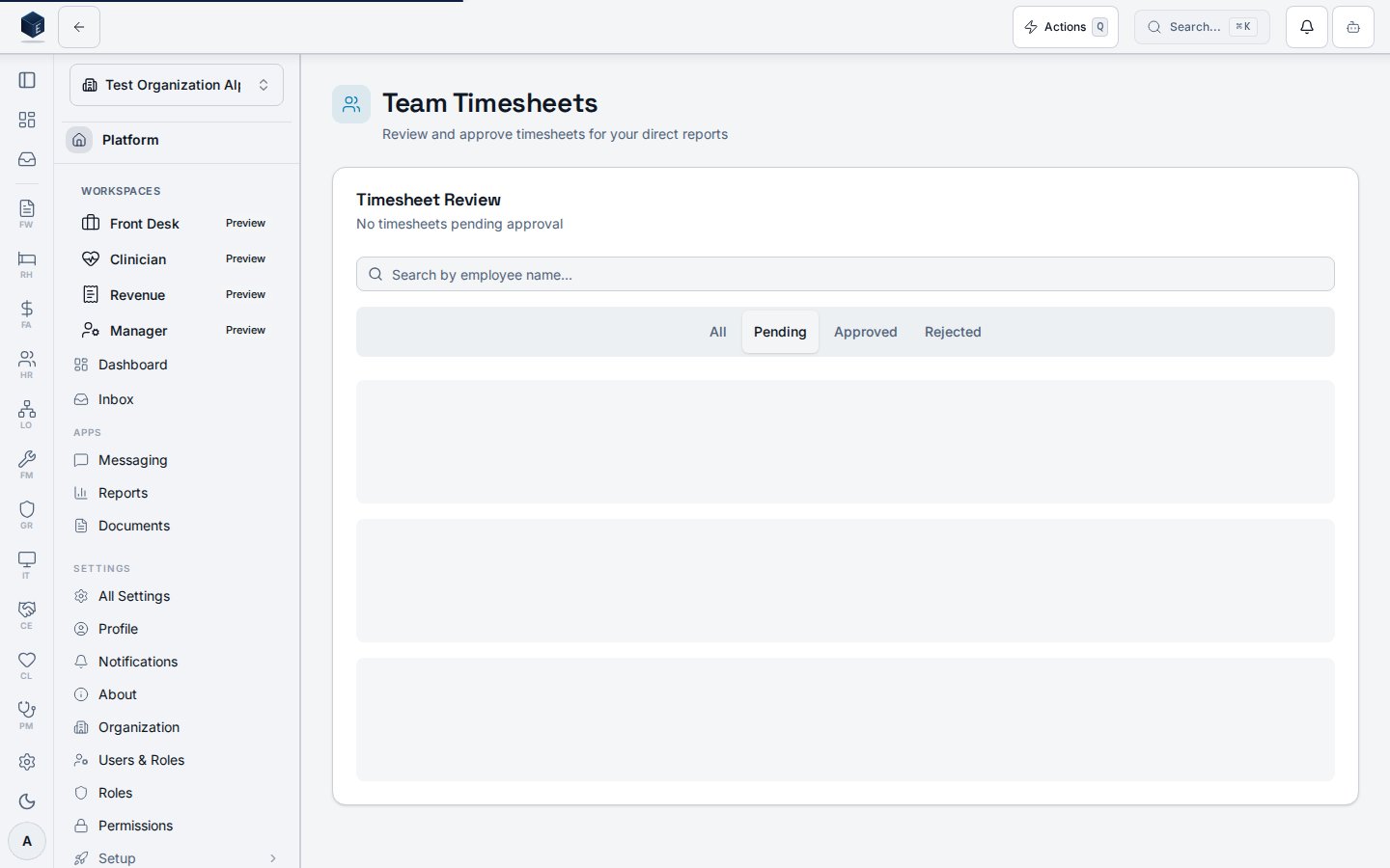 HR-05 Team Timesheets review list
