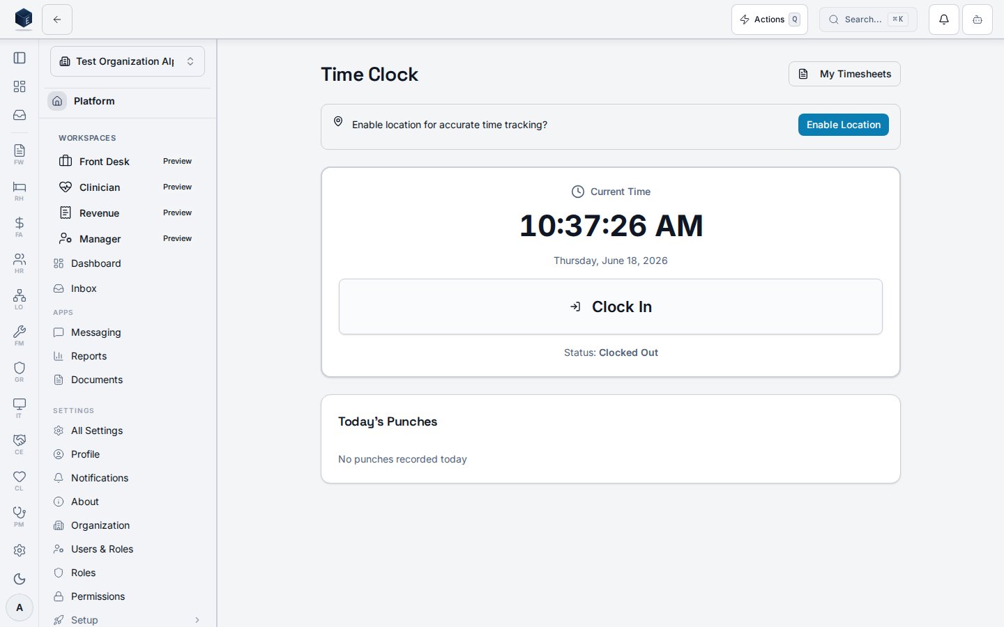 HR-05 Time Clock surface