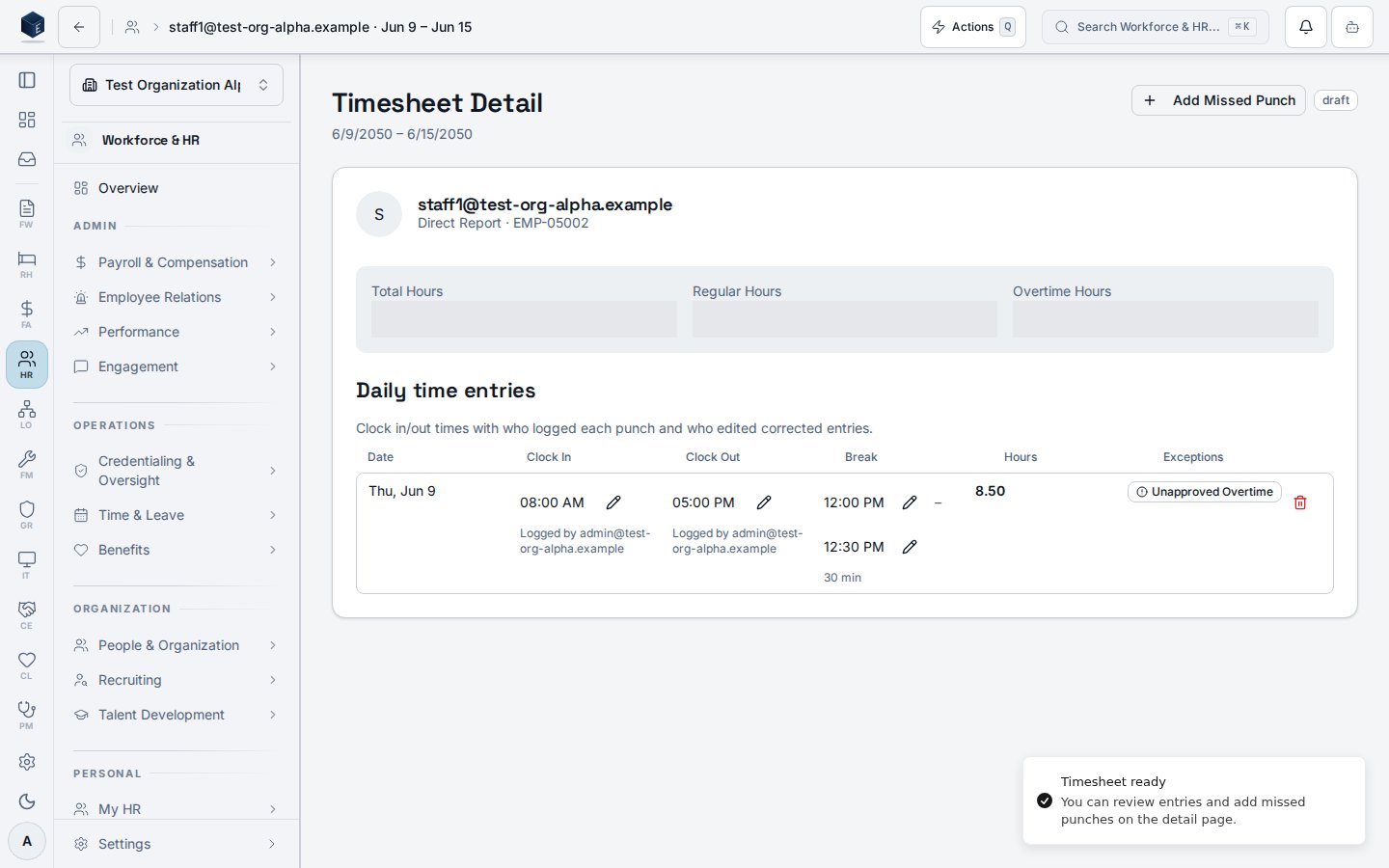 HR-05 admin timesheet detail