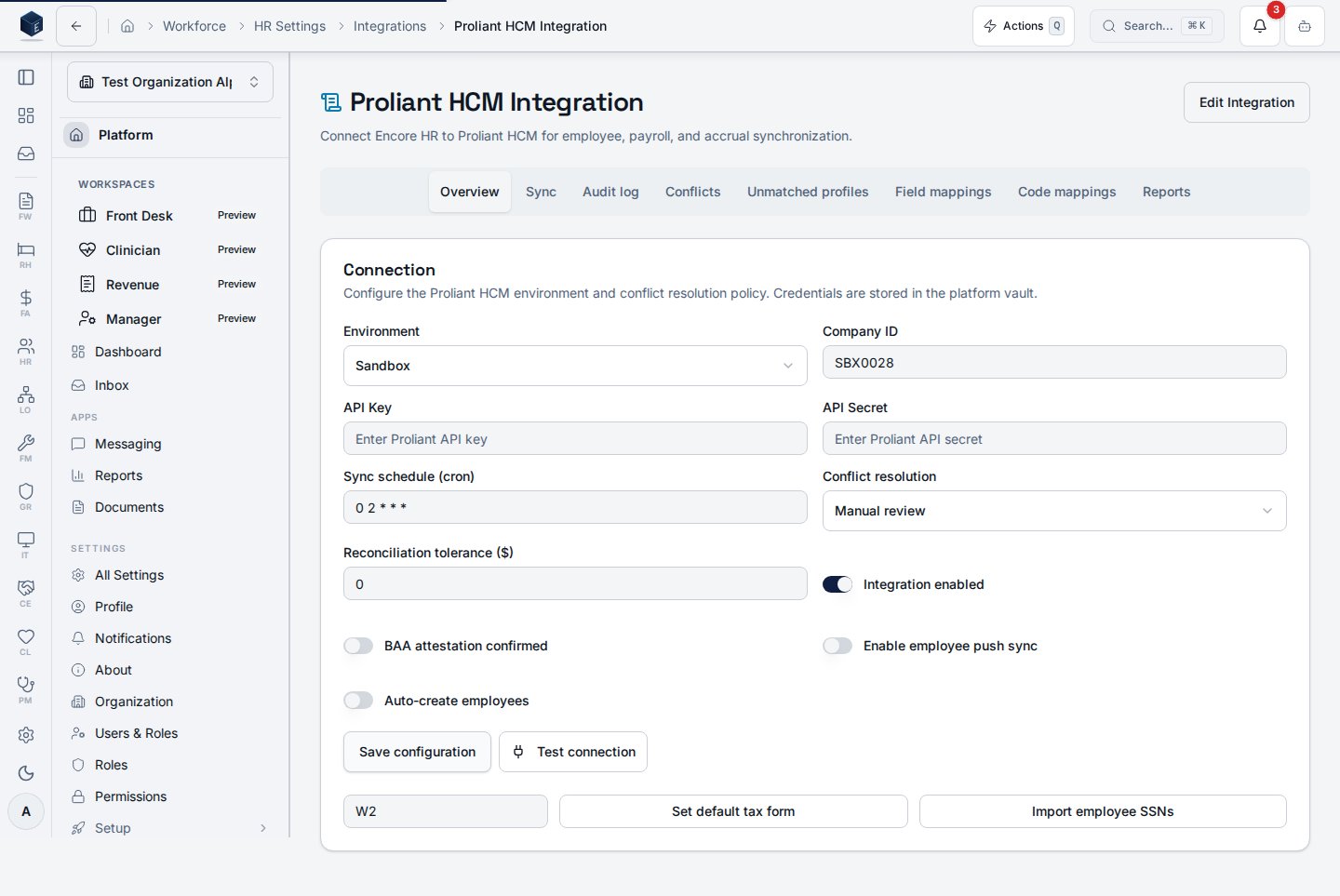 Proliant Overview tab