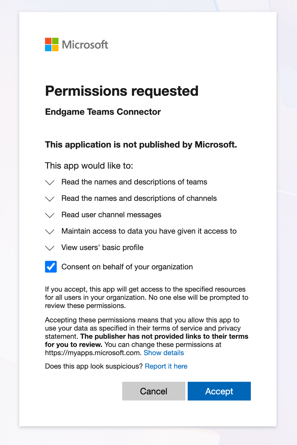 Teams grant permission
