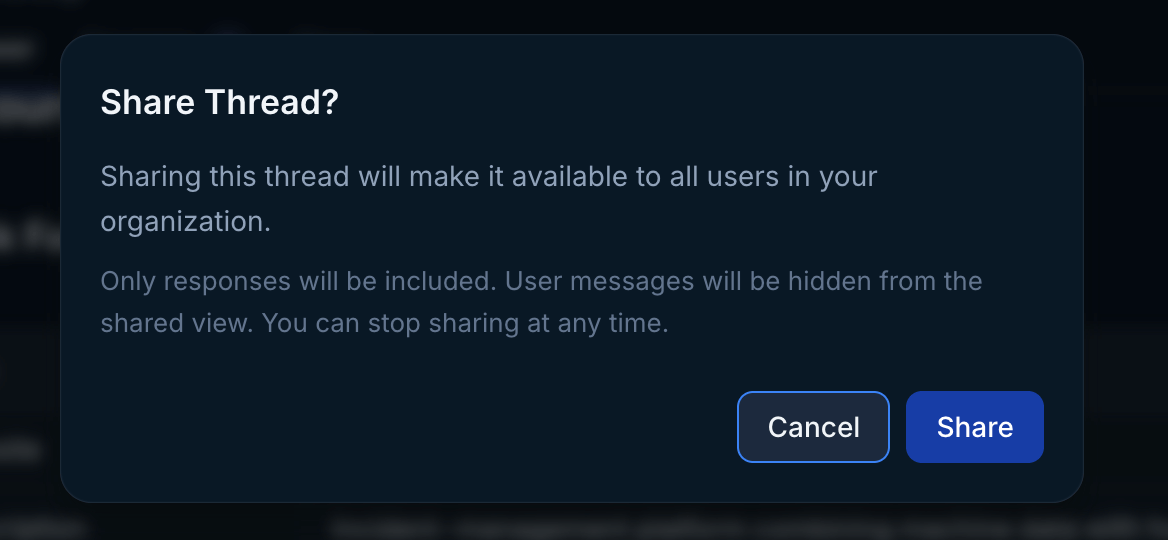 Share confirmation modal