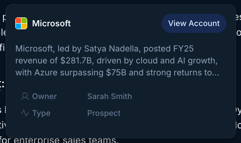 Account links in thread responses