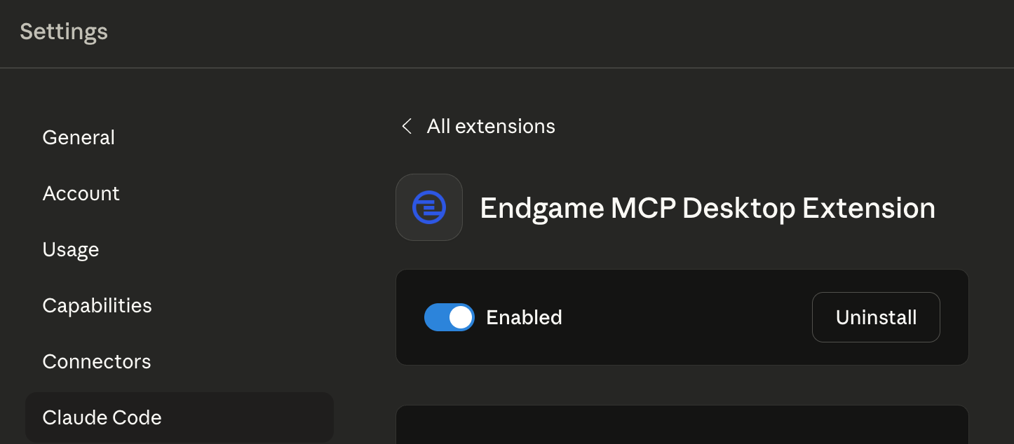 Toggle Endgame MCP
