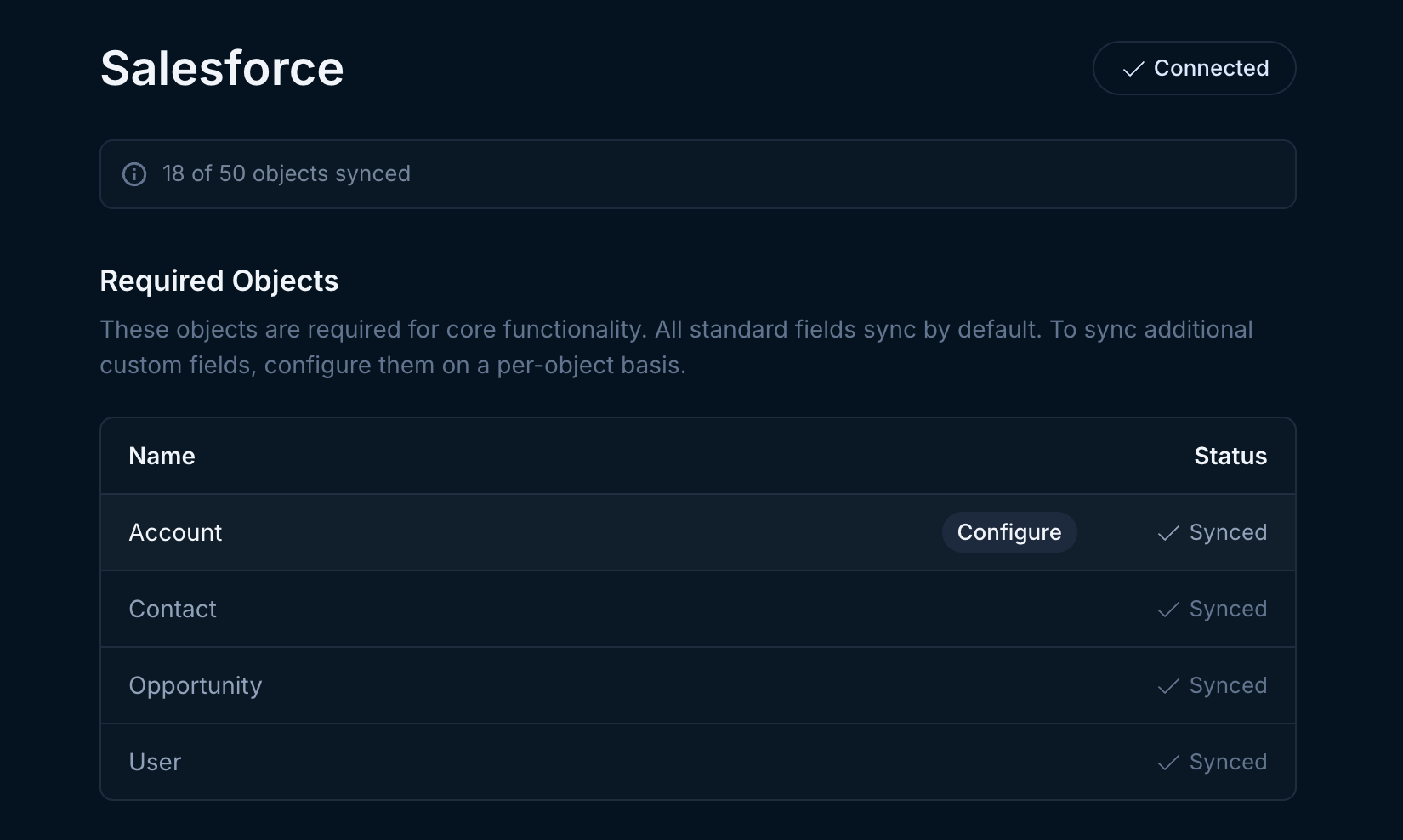 Required object configuration