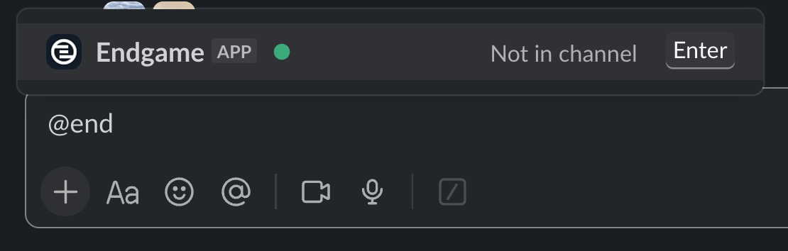 Endgame not in channel