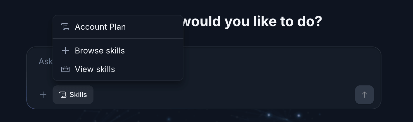 Skills accessible in chat