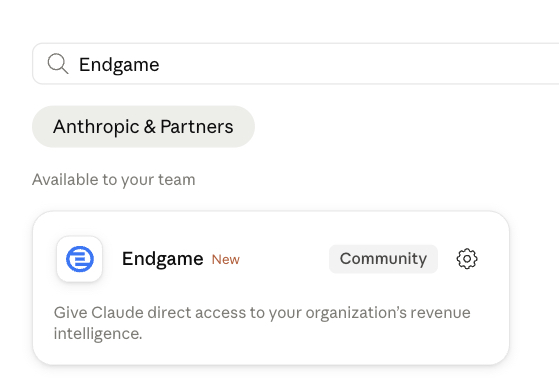 Endgame connector in Claude's connector directory