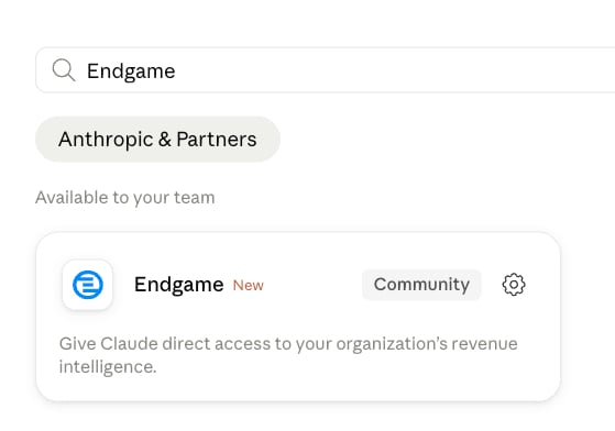 Endgame connector in Claude's connector directory