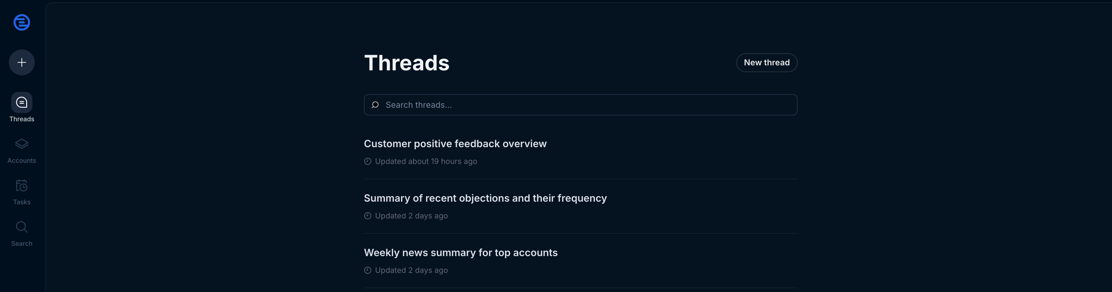 Multi-account thread list