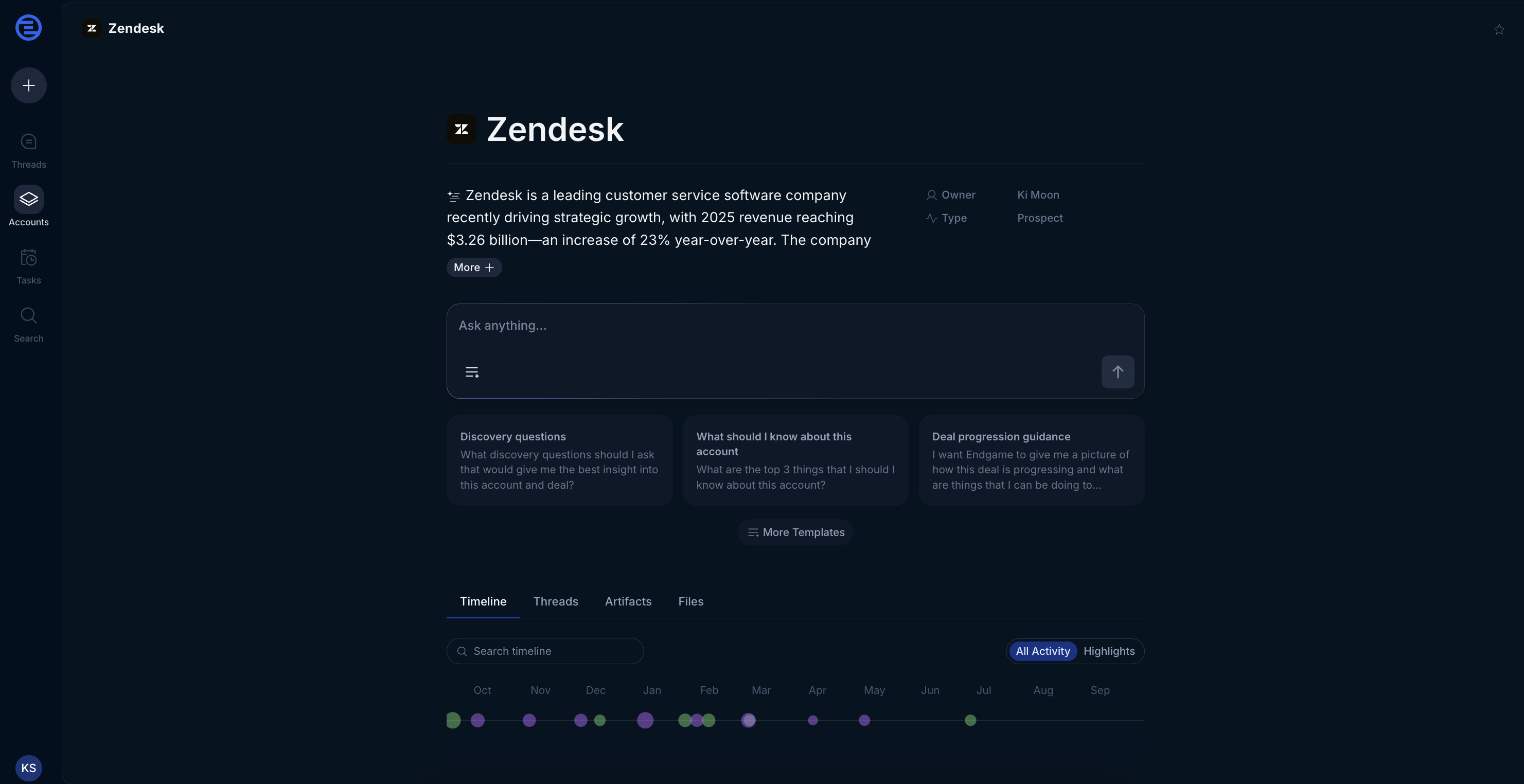 Account detail page