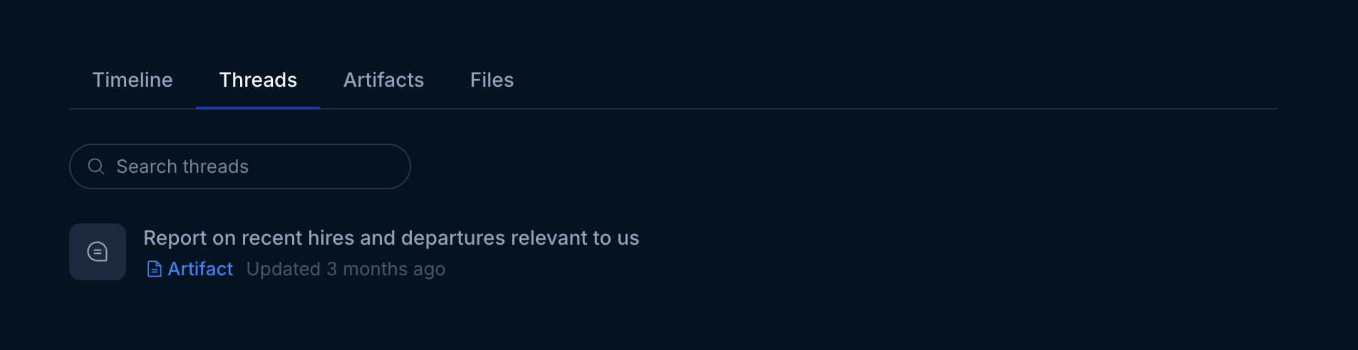Account threads tab