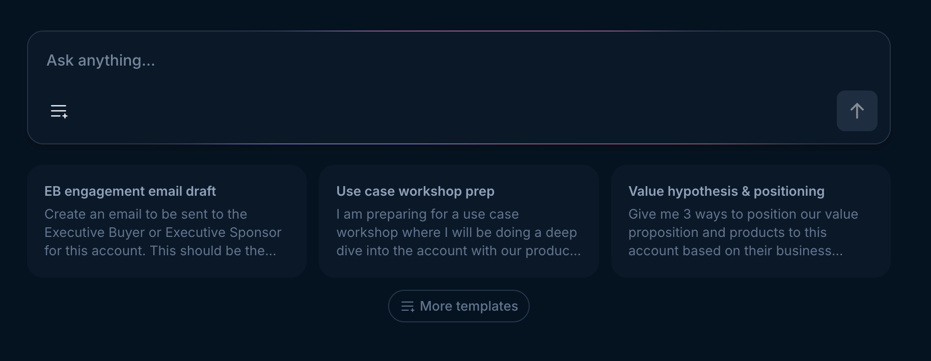 Account chat interface