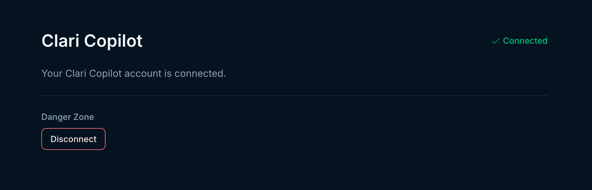 Clari Copilot manage view
