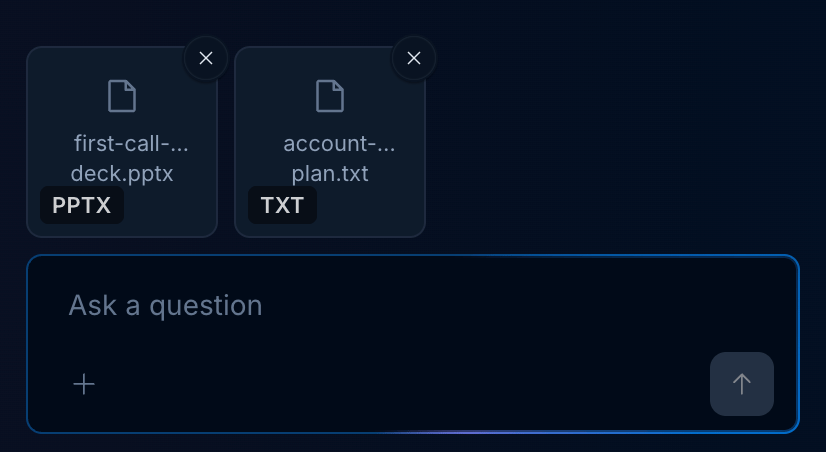 Files attached to chat input