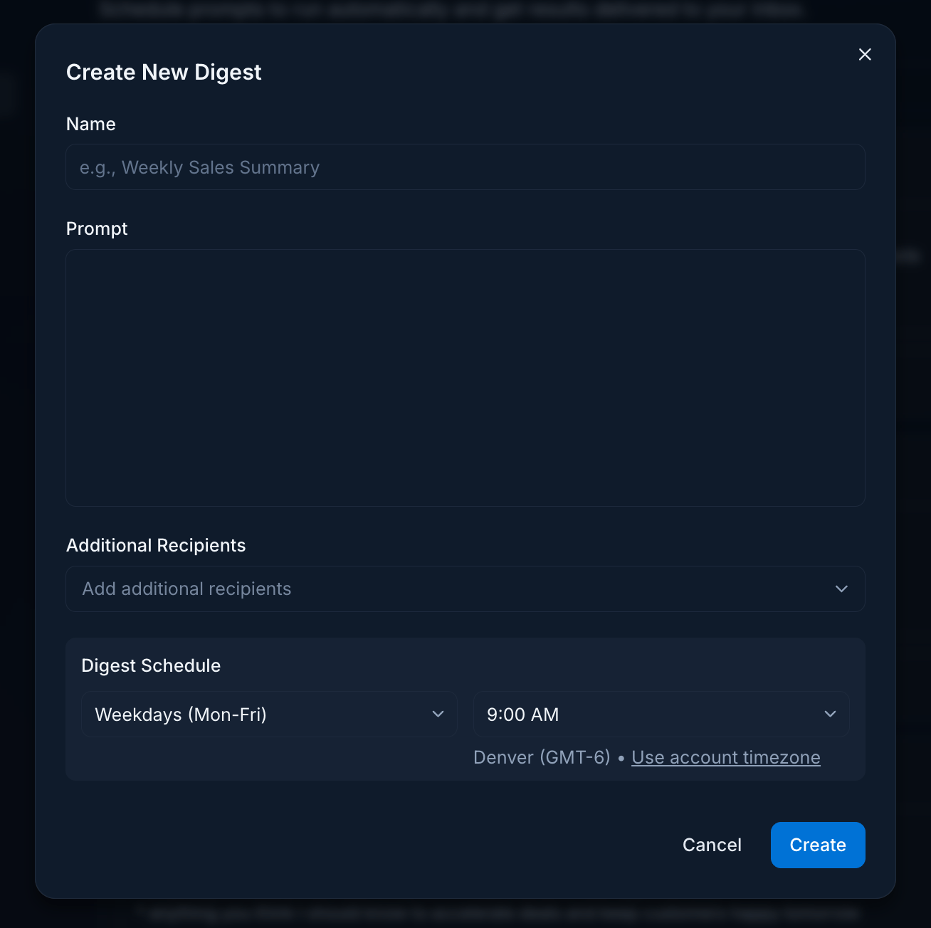 Create a new digest
