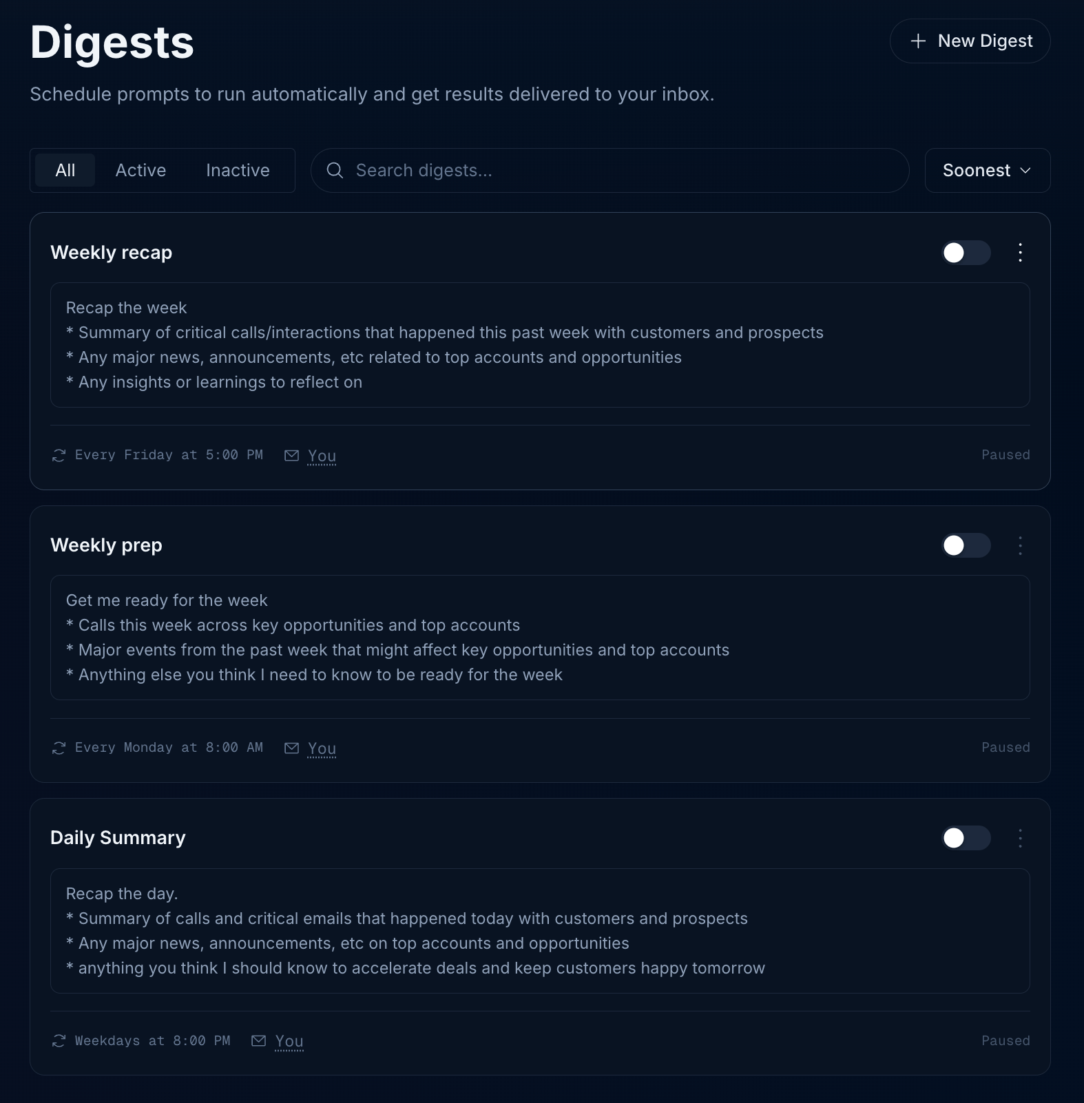 Digest defaults
