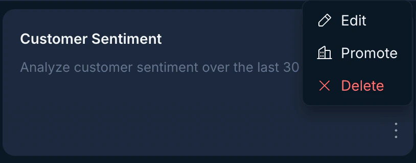 Promote a skill from the overflow menu
