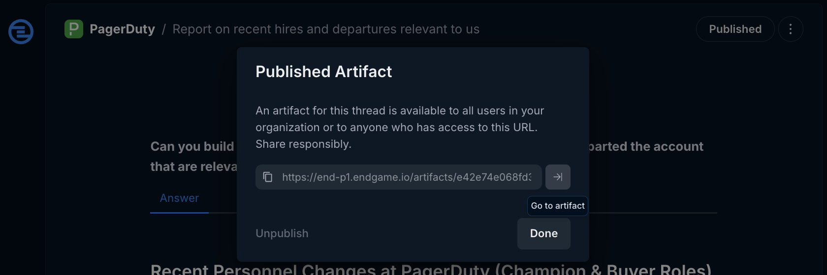 Published thread options