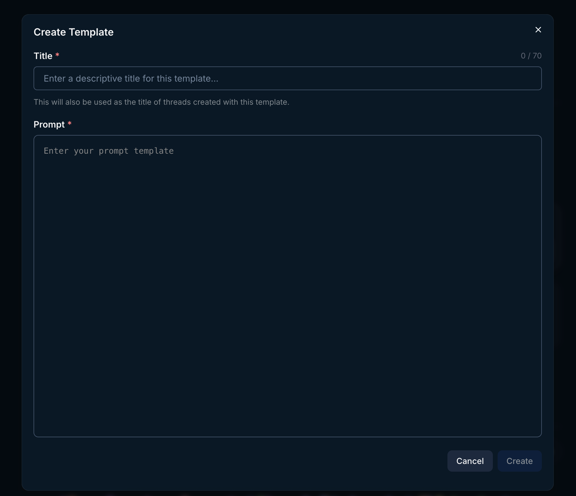 create personal template