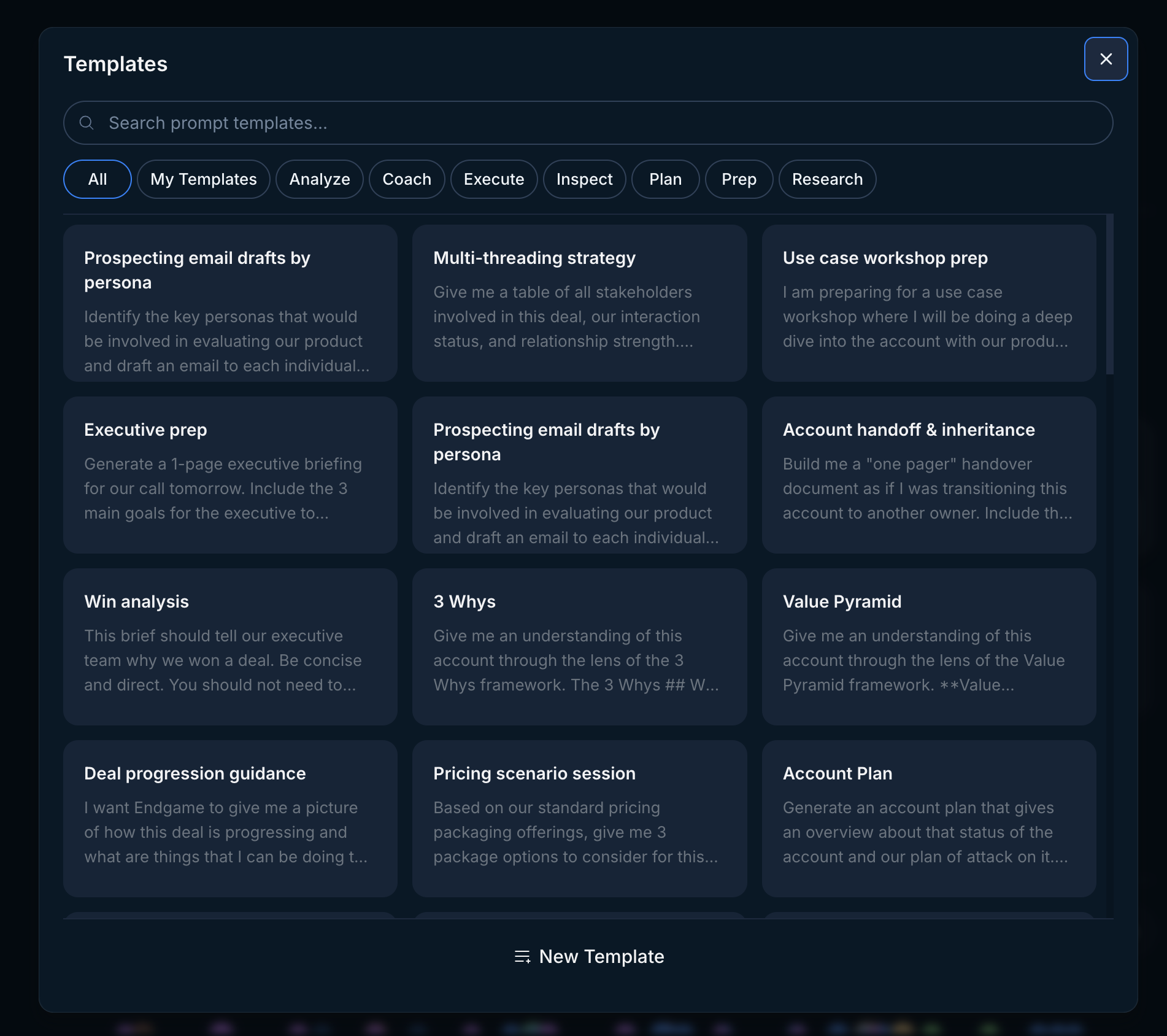 Templates Modal