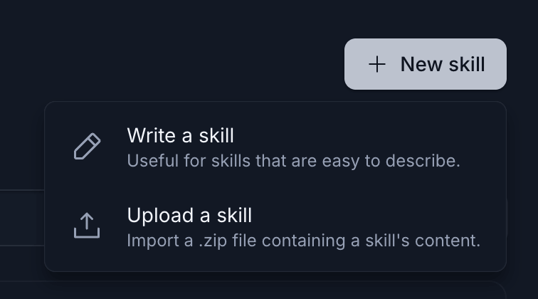 Add skill menu