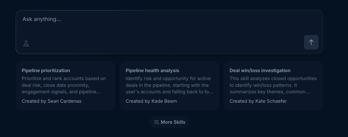 Skills grid account detail