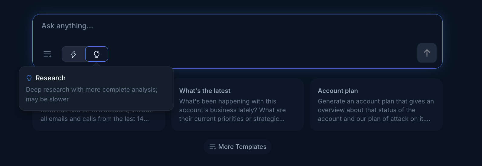 Account chat interface
