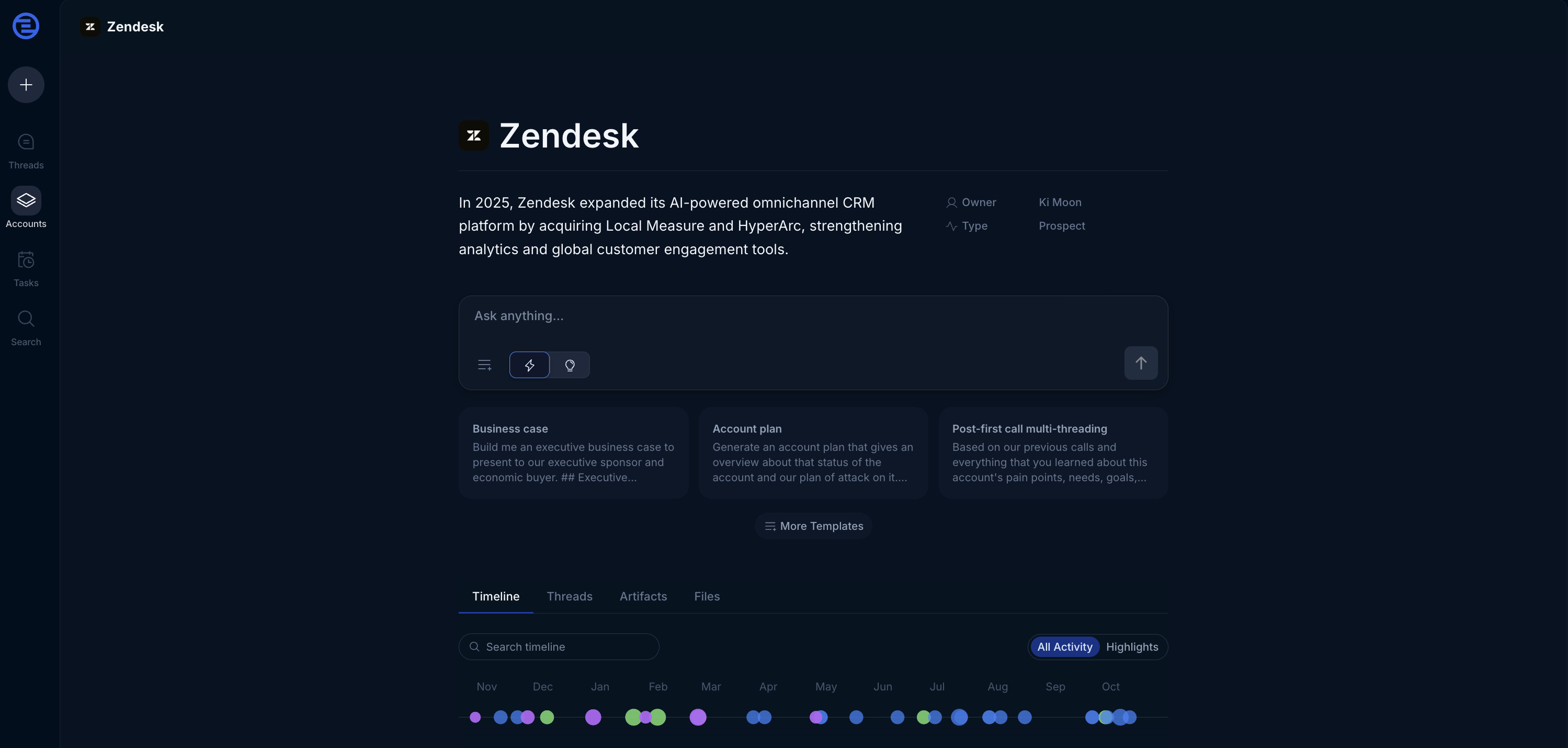 Account detail page