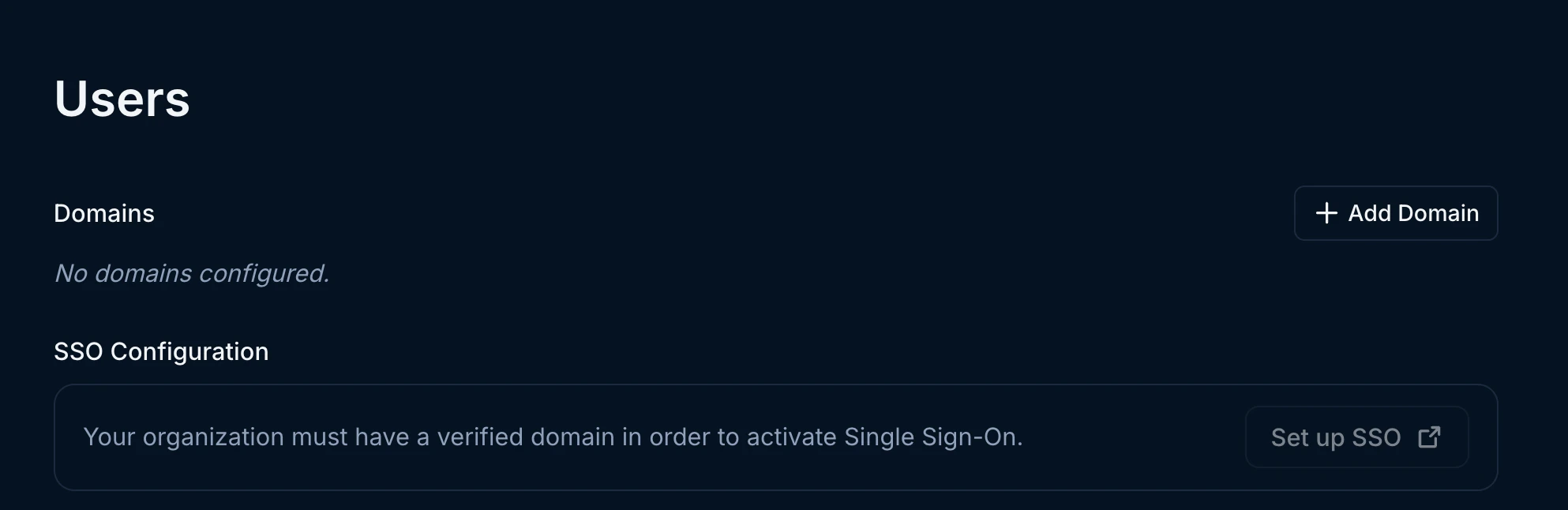 User management configuration