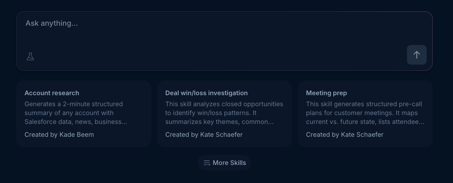 Account chat interface