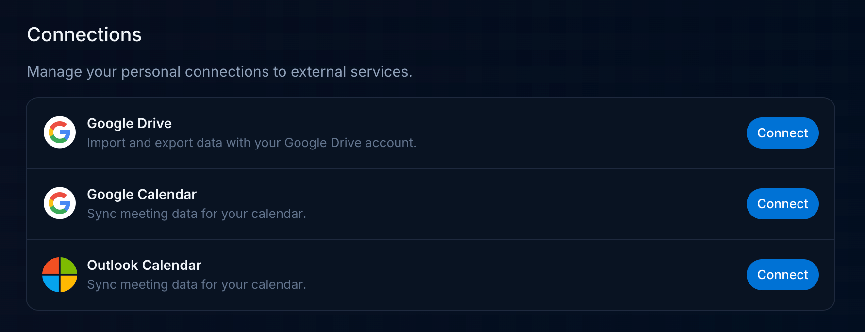 Google Drive connection