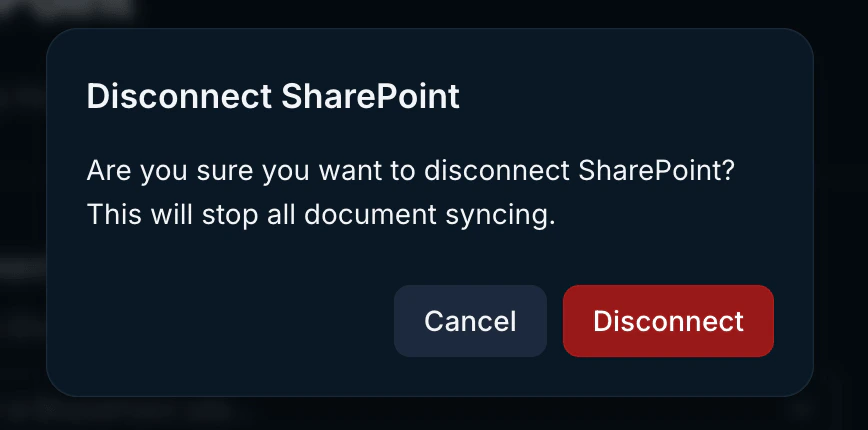 Disconnect SharePoint