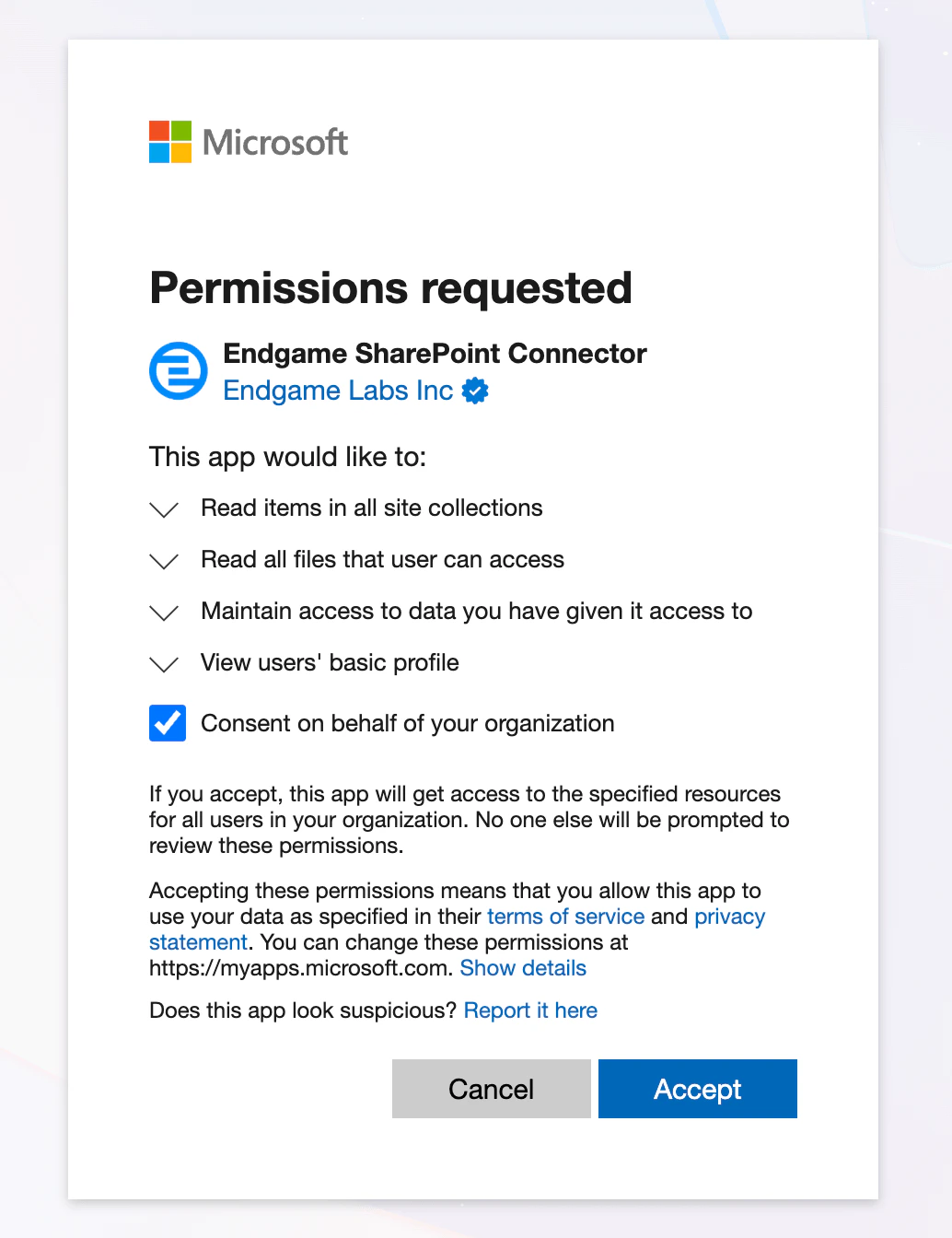 Microsoft grant permission