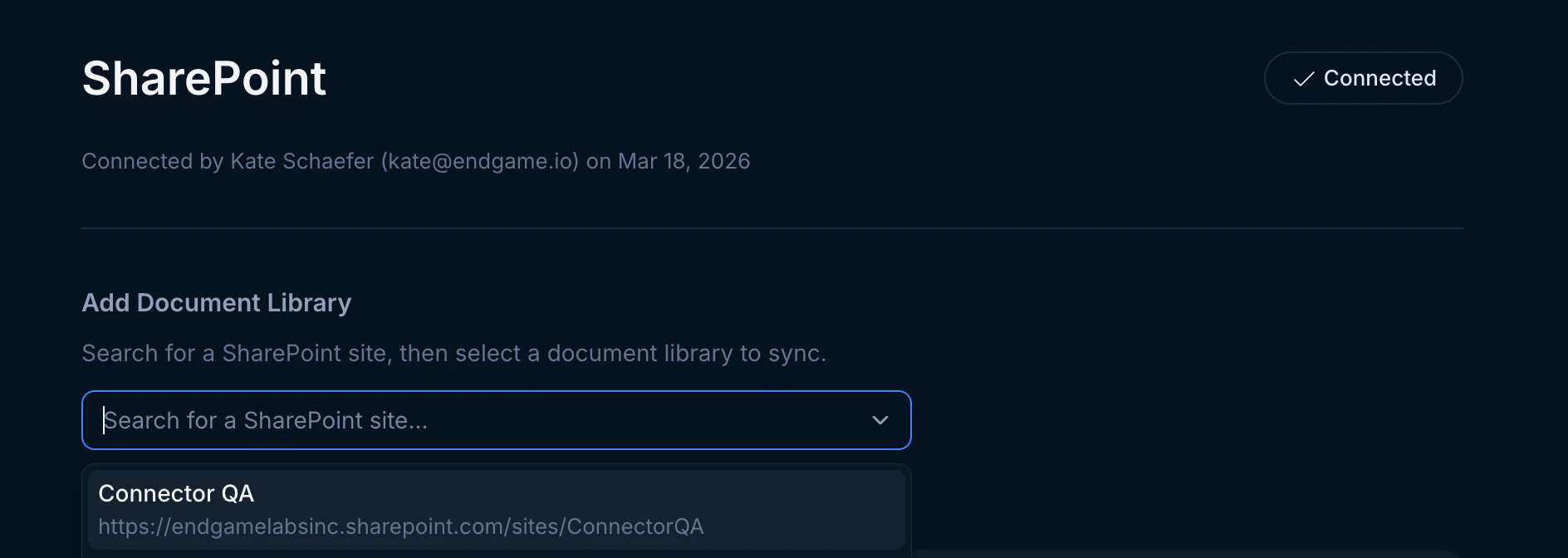 Search for a SharePoint site