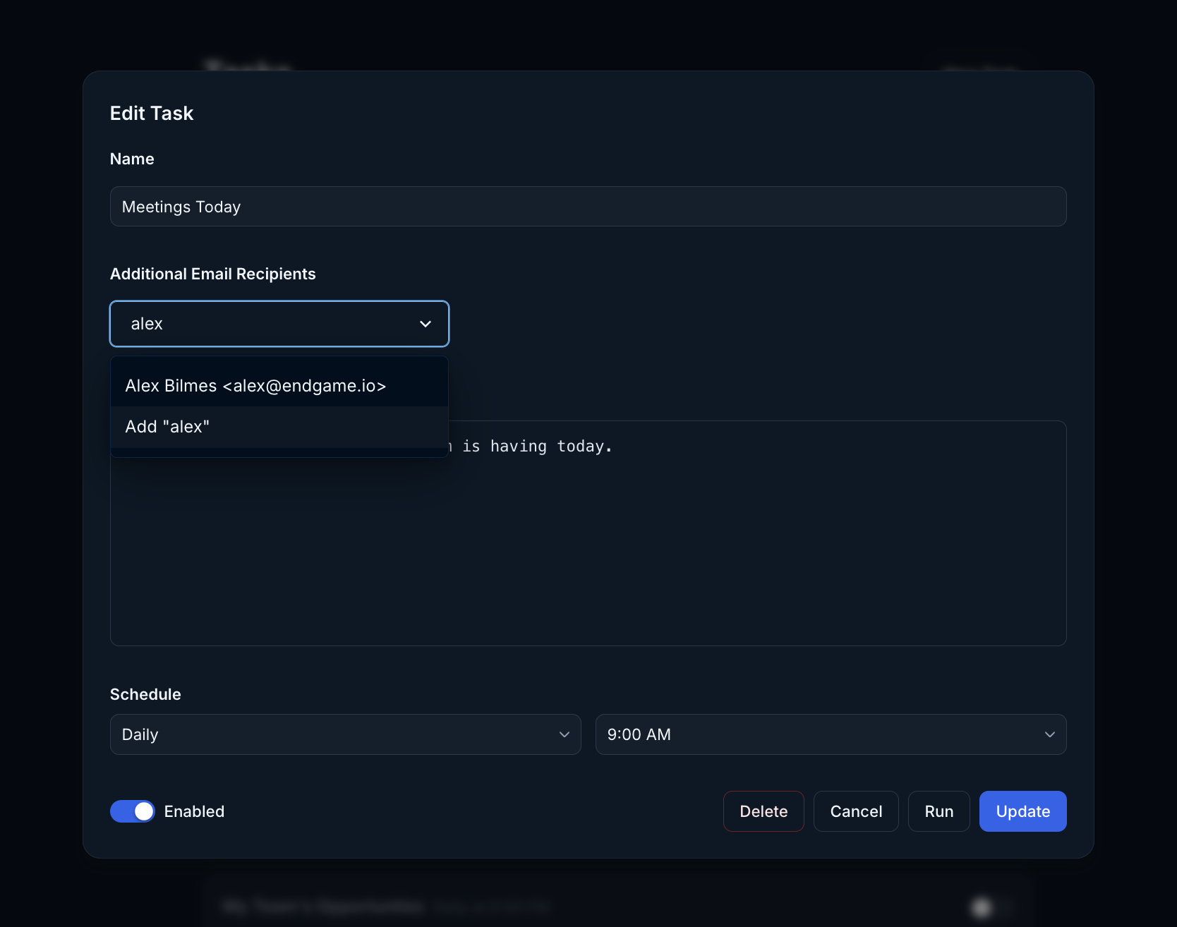 Create New Task