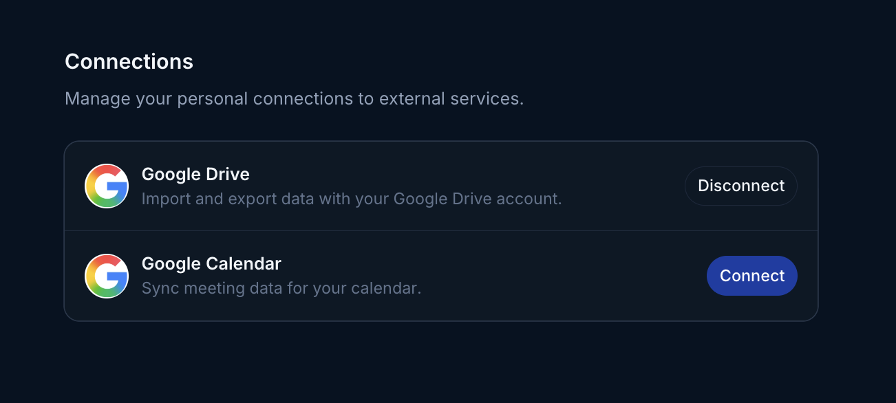 Google calendar integration