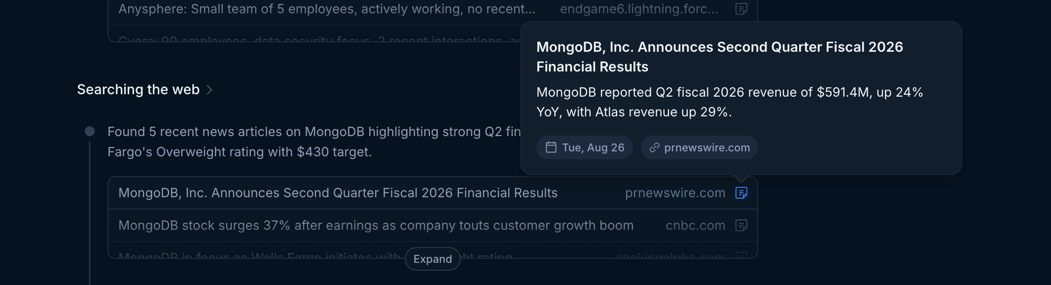 Thread research steps